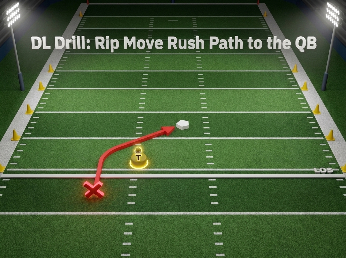 DL Drill: Rip Move Rush Path to the QB